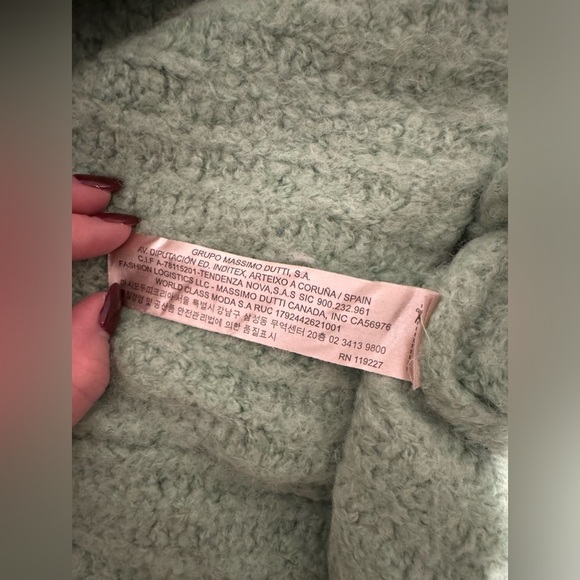 MASSIMO DUTTI Italian alpaca soft cozy chunky ribbed funnel neck sweater (S) - Picture 4 of 8